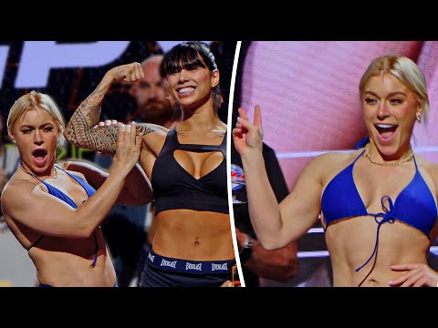 SAUCY! Elle Brooke vs Jully Poca • FULL WEIGH IN & FACEOFF • Kingpyn Semi-final & DAZN Boxing